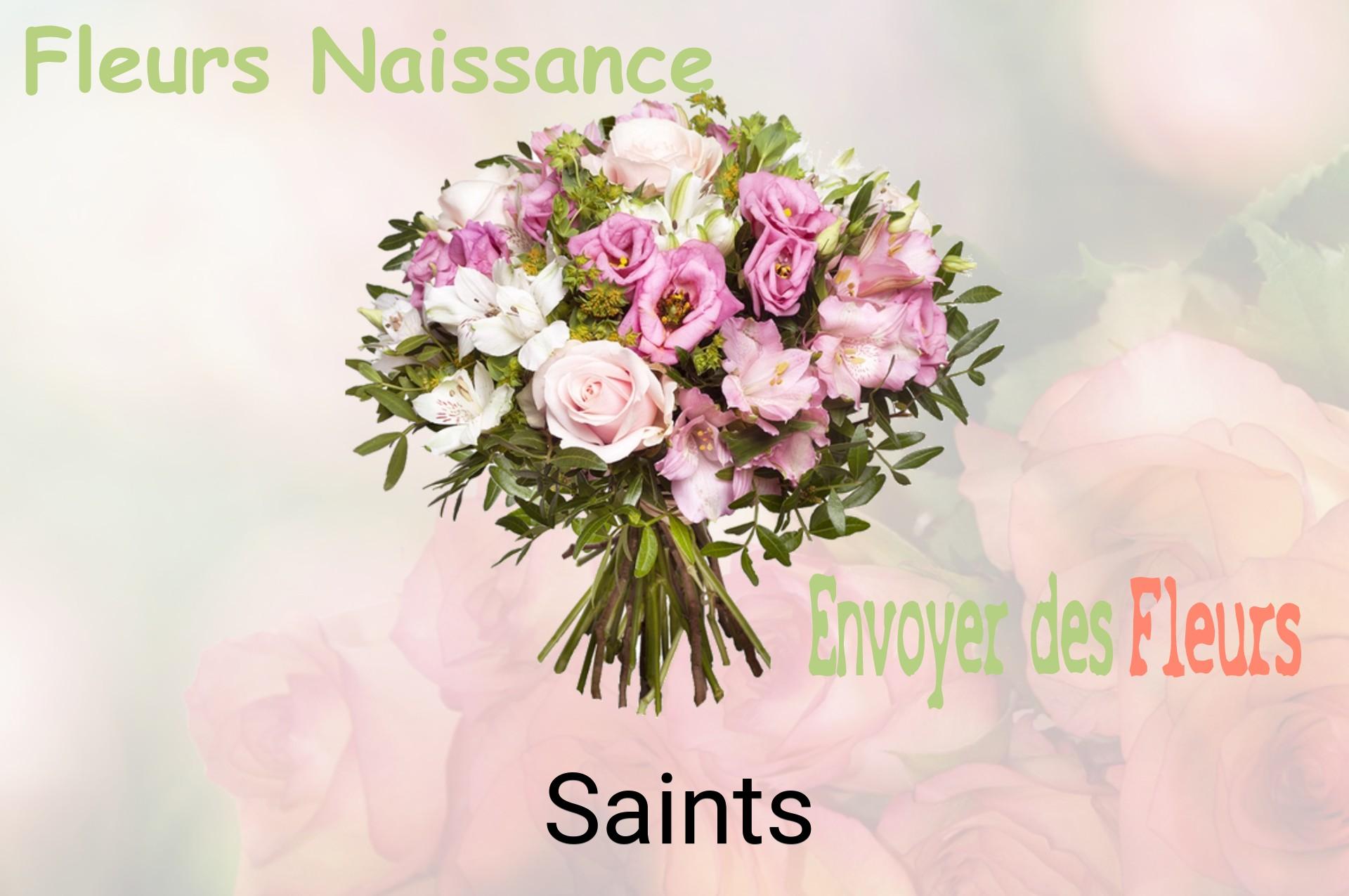 Bouquet de fleurs de naissance livré à Saints