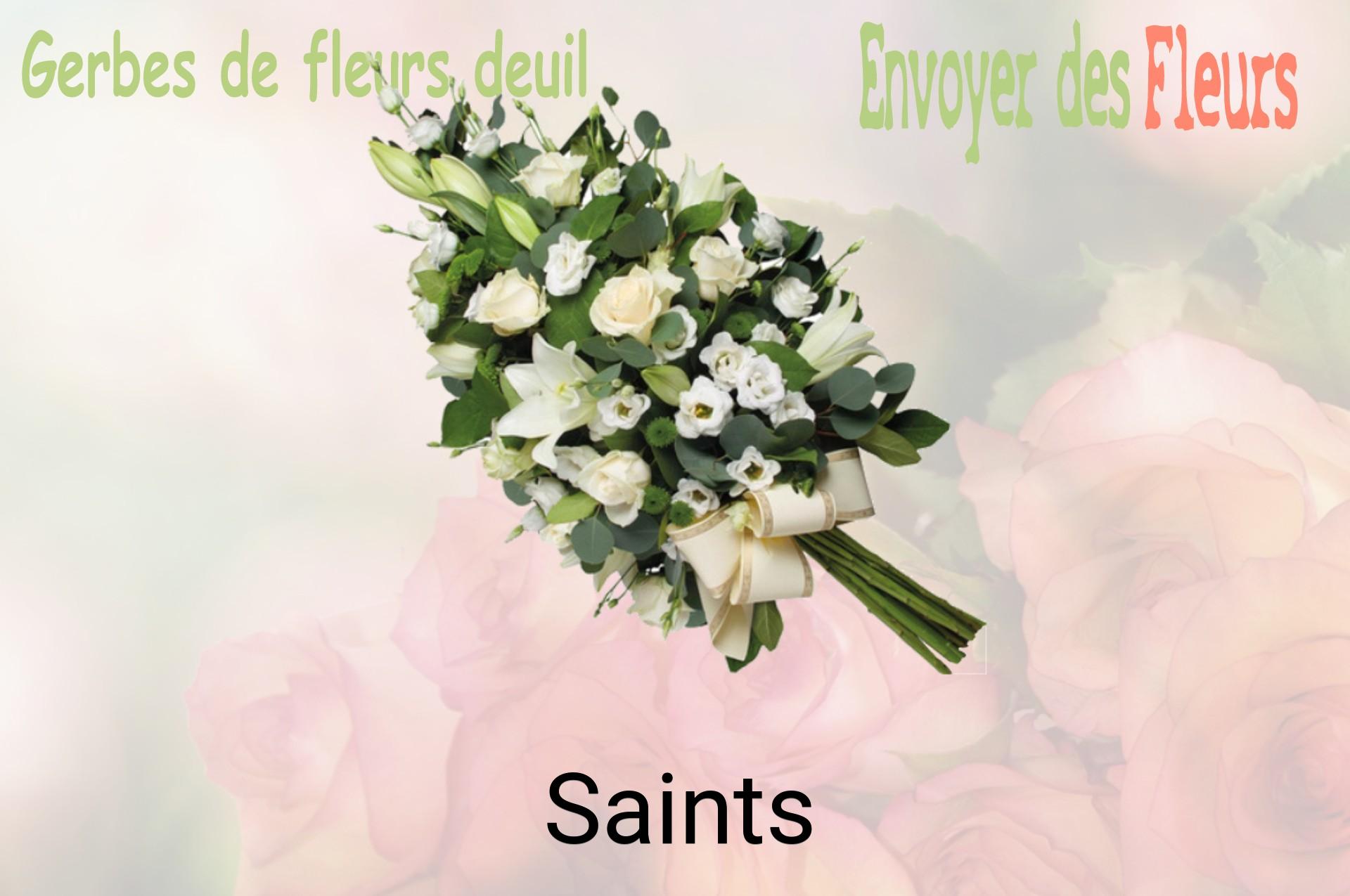 Gerbe de fleurs de deuil livrée à Saints